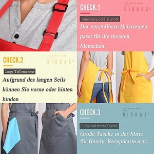 Tùy Chỉnh Trống Thêu In Polyester Nấu Ăn Biểu Tượng Tùy Chỉnh Đầu Bếp Nhà Bếp Làm Việc Bib Tạp Dề Với Túi - Product Image 3