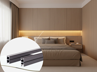Profilé LED encastré en aluminium 12V avec abat-jour en plastique, dimmable, pour éclairage de placard, étagère, armoire de cuisine et bibliothèque YB1019-0