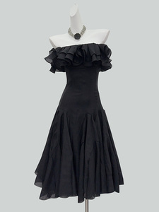 Robe élégante <span class=keywords><strong>rose</strong></span> à épaules dénudées King Mcgreen Star, à volants, ajustée pour mettre en valeur la silhouette, jupe longue - Product Image 4