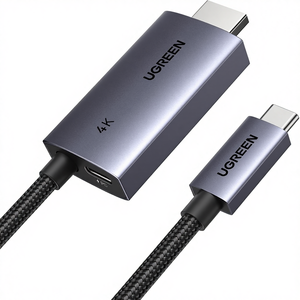 <span class=keywords><strong>UGREEN</strong></span> <span class=keywords><strong>สาย</strong></span> USB C พร้อมอะแดปเตอร์ชาร์จเร็ว 100W PD <span class=keywords><strong>4K</strong></span> 60Hz 2-in-1 Thunderbolt แบบทิศทางเดียว Type C - Product Image 1