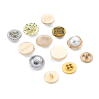 Bouton-pression en cuivre pour jeans, plaque ronde gravée avec logo personnalisé gratuit, en alliage de zinc, avec trous de couture et décoration en strass