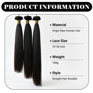 Extensiones de Cabello Humano Liso de 10-30 Pulgadas, 100% Cabello Humano Virgen sin Procesar, 100g, Suaves como Cabello Humano, Doble Capa - Product Image 2
