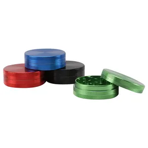 Custom Logo Portable 63mm Aluminum Herb Grinder Price 2 Layers Metal Spice Crusher Dry Tobacco Grinder For Herb Smoking