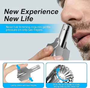 Cepillo para Limpiar el Vello de la Nariz para Hombre, Recortador Manual de Acero Inoxidable, Lavable y Portátil, para Nariz y Orejas - Product Image 5
