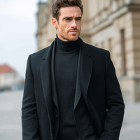 Herren Extra Feiner Merinowolle Rollkragenpullover Strickware Knitterfrei Schrumpffest für den Frühling