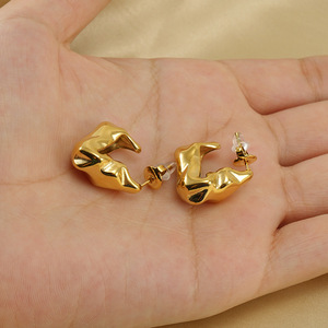 Zogxin Irregular <b>Stud</b> Earrings Gold Silver Color <b>Titanium</b> Steel Electroplated 18K Fashion Women Jewelry - Product Image 2