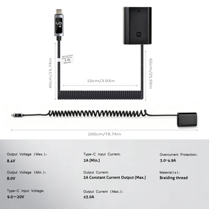 Batterie factice NP-FZ100 FZ100 avec Type-C et LED pour appareils <span class=keywords><strong>photo</strong></span> <span class=keywords><strong>Sony</strong></span> Alpha A6600 A7C FX3 A7III A7IV <span class=keywords><strong>A7R3</strong></span> A7R IV, A7SIII A9 A9R A9S - Product Image 3