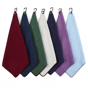 Serviette de golf en microfibre gaufrée à séchage rapide, personnalisée avec logo imprimé ou brodé, avec mousqueton, idéale pour la gym et le fitness – Offre spéciale - Product Image 1