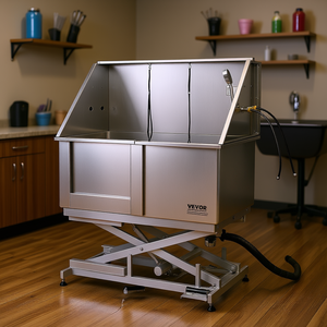 Vasca per toelettatura cani in acciaio inox da 50 pollici con regolazione elettrica dell'altezza per il bagno e la toelettatura degli animali domestici - Product Image 2