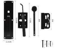 Loquet de porte à levier robuste pour clôtures en bois, kit de loquet de clôture autobloquant avec poignée, kit de verrouillage de porte et de portail