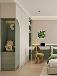 Balom moderno per bambini a tema cartone animato <span class=keywords><strong>armadio</strong></span> in legno massello porta camera da letto mobili sicuri e durevoli per la camera dei bambini - Product Image 3