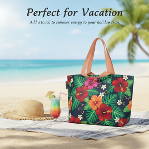 Bolsa <span class=keywords><strong>de</strong></span> Mano <span class=keywords><strong>de</strong></span> Lona con Estampado Tropical <span class=keywords><strong>de</strong></span> Hibisco, Personalizada por Royal Fair, para <span class=keywords><strong>la</strong></span> <span class=keywords><strong>Playa</strong></span>, Compras, o como Bolsa <span class=keywords><strong>de</strong></span> Hombro - Product Image 4