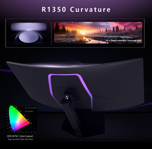 Moniteur de jeu ultra-large 34 pouces 180 Hz, écran PC incurvé VA pour l'e-sport, avec audio VGA, fabricant OEM, 99 % sRGB, 1 ms - Product Image 2