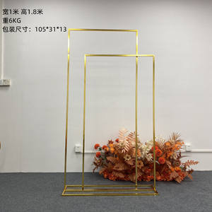Arco di nozze oro sfondo con cornice in metallo lucido decorazione fiale per matrimonio arco sfondo palloncino fiori Stand - Product Image 2