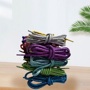 Cordones Redondos Brillantes para Zapatillas Deportivas, Cordones Circulares Coloridos Metálicos Brillantes en Dorado y Plateado - Product Image 2