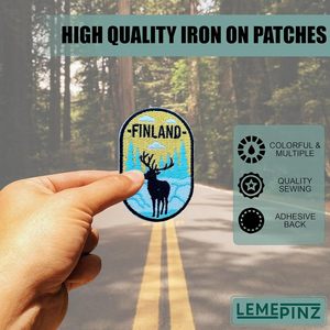 Patch brodé personnalisé Finlande 3 pouces thermocollant ou à coudre, applique en tissu pour sacs - Product Image 5