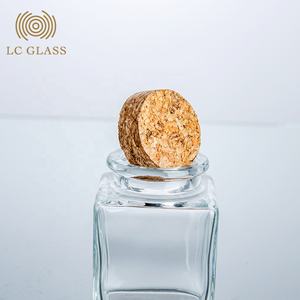 Bocal en verre vide transparent de stockage carré de 50ml pour emballage de <span class=keywords><strong>safran</strong></span> avec liège - Product Image 3