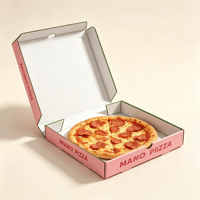 Caja de Pizza Ecológica de Nuevo Diseño, Resistente, Corrugada, con Laminado Mate y Relieve, Caja de Envío Personalizada