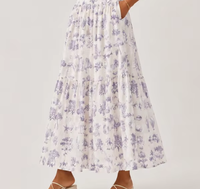 Robe longue à volants imprimée florale personnalisée avec col carré et bretelles spaghetti, poches intégrées – Collection été 2026 – Grande Vente Australie