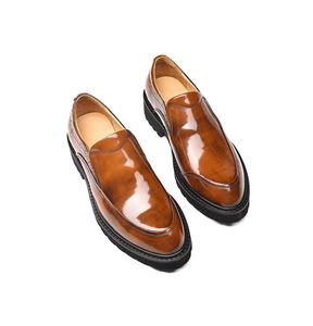 Mocasines de Hombre con Plataforma y Tacón Alto, Impermeables, que Aumentan la Estatura, Estilo Inglés, Elegantes, de Negocios, con Punta en Pico - Product Image 6