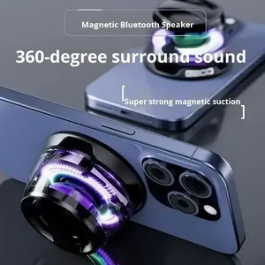 ลำโพงบลูทูธไร้สายขนาดเล็กพกพาได้พร้อมไฟ RGB ที่วางโทรศัพท์แม่เหล็กเล่นเสียงสำหรับโฮมเธียเตอร์ใช้งานกลางแจ้ง - Product Image 4