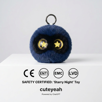 Porte-clés interactif en peluche ChatGPT Ciel Nocturne Noir avec LED à dégradé étoilé, recherche de données en ligne, support ODM, vente en gros en vrac
