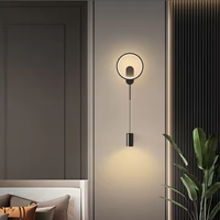 Applique murale moderne en fer doré avec surface acrylique, garantie 2 ans, lampe de lecture LED pour chambre d'hôtel, usage intérieur