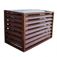 Cubierta de aluminio de alta calidad para condensador de aire, diseño de persianas exteriores, cubierta de aluminio de 3 lados y 4 paneles para aire acondicionado de balcón