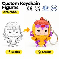 Gantungan Kunci Silikon Karakter Anime Kartun 3D Lucu Custom, Gantungan Kunci PVC, Liontin Ransel, Gantungan Kunci Karet