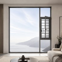 Fenêtre à battant fixe centrale pour chambre à coucher, avec cadre en suite et panneau central, et taille de vitrage intermédiaire personnalisée pour ouverture de balcon de condo