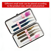 Vente en gros d'étuis de rangement pour pinces à extensions de cils en cuir PU avec couleurs blanches/rose/noires/rouges