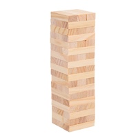 Tour renversée en bois 54 pièces blocs en bois empilant la tour de dégringolade de jeu