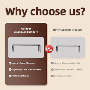 Mesa de Comedor Moderna de Aluminio para Exteriores con Superficie Resistente a la Intemperie para Villas, Terrazas, Restaurantes, Cafés y Salones al Aire Libre - Product Image 3