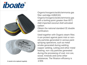 Respirator <span class=keywords><strong>Gas</strong></span> Setengah Wajah dengan Kartrid Ganda untuk <span class=keywords><strong>Gas</strong></span> Organik, Anorganik, Asam, dan Amonia, Masker Pelindung Kimia - Product Image 3