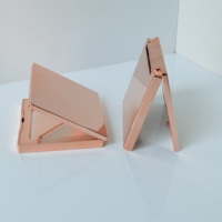 Boîtier compact vide pour fard à paupières ou blush, en plastique, avec logo personnalisé, finition or rose électroplaqué, pour palette de fards à paupières