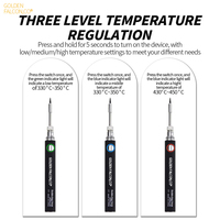 Kit de fer à souder sans fil rechargeable Type-C, 3 niveaux de température, avec fil à souder de 10g 0,8mm et support pour travaux de réparation électronique en extérieur