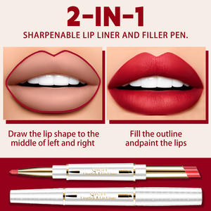 Hot Selling <span class=keywords><strong>2</strong></span> in 1 Lip Liner Wasserdicht Milde Zutaten Schnellt rockn ender Lippenstift Farbe Langlebiger Lip liner Pen - Product Image 2