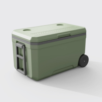 Boîte de refroidissement pour événements en plein air, activités, isolation plastique avec roues, boîte de refroidissement de 70l