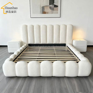 Luxury Home Furniture Designer Bedroom King <strong>Size</strong> <strong>Bed</strong> Upholstered Double Minimalist Fabric <strong>Bed</strong> <strong>Queen</strong> <strong>Size</strong> <strong>Bed</strong> <strong>Frame</strong> for Villa - Product Image 2
