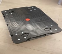 Carretilla de Plataforma de Polipropileno de Cuatro Ruedas OEM Personalizable, Ligera, Duradera, Portátil, Remolque de Carga, Herramientas Plegables, Fácil de Transportar, Azul