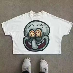 100% coton Boxy recadrée t-shirts Y2K imprimé graphique t-shirts Streetwear haute qualité luxe hommes T-Shirts - Product Image 1