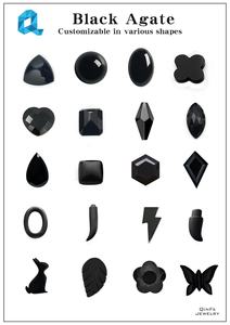 天然ブラックオニキスルース宝石楕円形スタイル滑らかなラウンドカット卸売 - Product Image 6