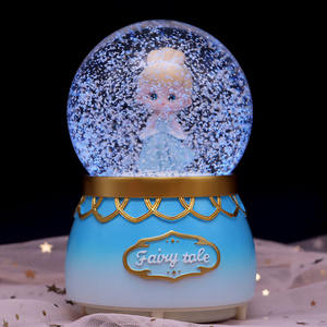 Boîte à musique créative princesse pour fête thé boule de cristal Elsa princesse jeune fille décoration de table musique boule de neige ornements - Product Image 5