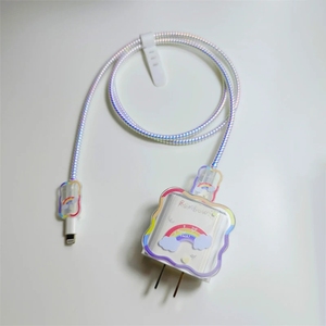 สายชาร์จ USB สีดำวัวน่ารักป้องกันสำหรับ <span class=keywords><strong>iPhone</strong></span> <span class=keywords><strong>20W</strong></span> อะแดปเตอร์แปลงคลื่นเคสสำหรับ Apple 11 12 PRO MAX ตัวป้องกันสายข้อมูล - Product Image 5
