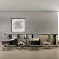 Ensemble de table de bureau en bois moderne de luxe bureau d'ordinateur de direction pour 4 personnes poste de travail modulaire pour le personnel