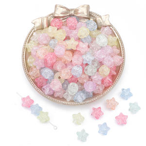 Diseño agrietado perforado de color acrílico de estrella de cinco puntas para pulseras hechas a mano DIY cadenas de teléfono móvil accesorios Lucite - Product Image 1