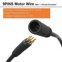 Yonghua Cable conector de motor impermeable de 9 pines para e-bike + 6P