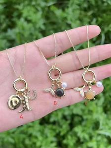 Charm Link <b>Chain</b> for Women Gift Jewelry Wholesale Jewelry Style Popular Design Pearl Turtle Pendant Necklace - Product Image 1