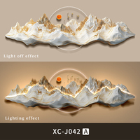 Peinture décorative luxueuse et magnifique originale Design créatif abstrait Paysage peinture LED art mural peut ajouter des diamants