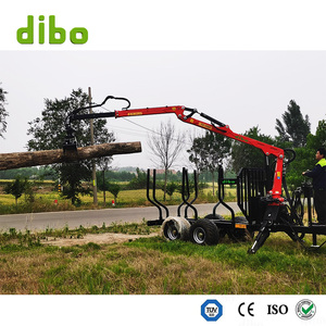 Forest Farm <span class=keywords><strong>Timbert</strong></span> Loading Bomba de motor eléctrico/gasolina/diésel Maquinaria forestal 4WD Cargador de troncos Remolques Grúa con freno de aire - Product Image 2